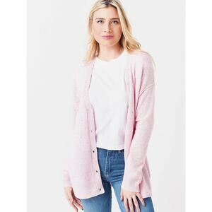 ATM Women Oversized Cardigan Rose Quartz Donegal Size Large